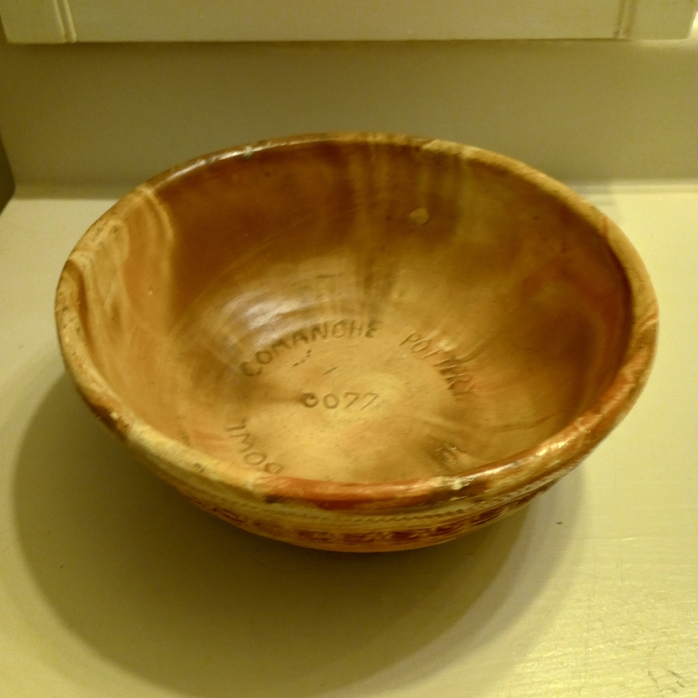Comanche Pottery Vintage 10" Hand Crafted Bowl